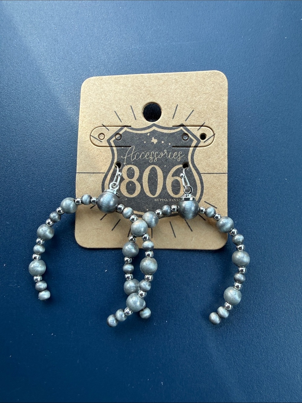 Silver Beaded Hoop Earrings